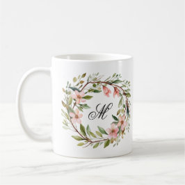 Monogramm Hübsche Twig-Wildblume Kaffeetasse