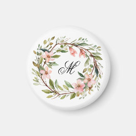 Monogramm Hübsche Twig-Wildblume Magnet