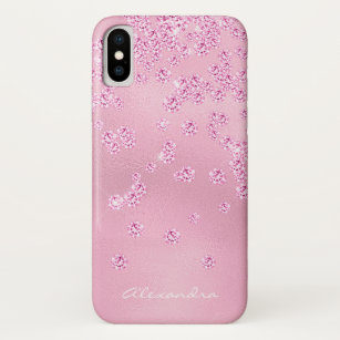 Monogramm-hübscher Girly rosa Diamant Bling Case-Mate iPhone Hülle