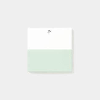 Monogramm Hübscher, grüner, weißer Farbblock Post-it Klebezettel