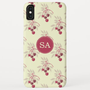 Monogramm hübscher roter Kirschen iPhone Case-Mate iPhone Hülle