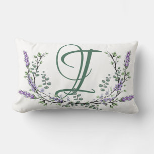 Monogramm I Lavendel Eucalyptus Lendenkissen
