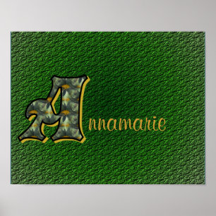 Monogramm Ihr Name Anfangsbuchstabe A Margeriten P Poster