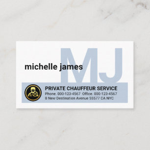 Monogramm Ihr Name Chauffeur Visitenkarte