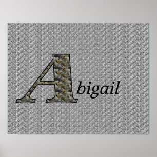 Monogramm Ihr Name Initial A Hydrangea Floral Post Poster