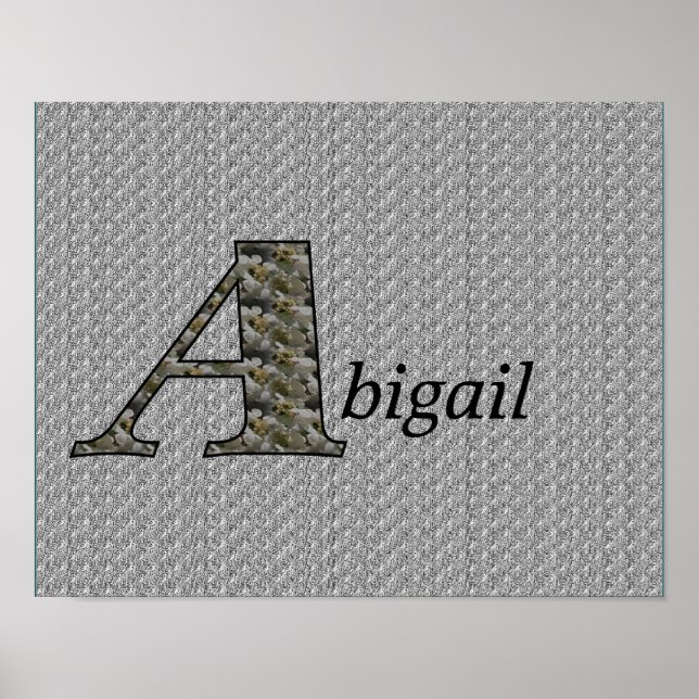 Monogramm Ihr Name Initial A Hydrangea Floral Post Poster (Vorne)