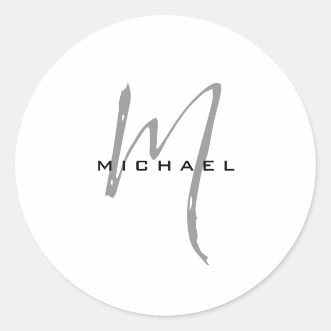 Monogramm Ihr Name Sonderangebot Runder Aufkleber (Vorderseite)
