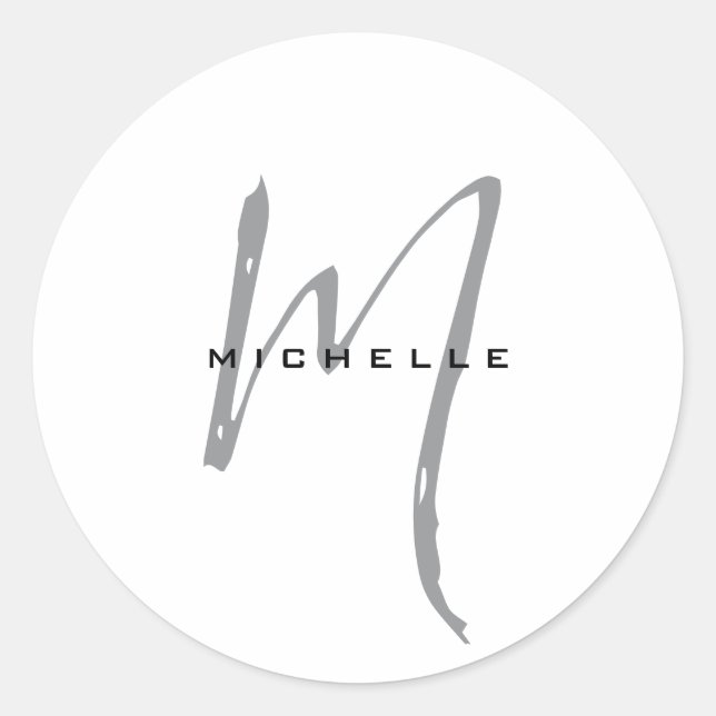 Monogramm Ihr Name Sondergeschenk erhalten eins Runder Aufkleber (Vorderseite)