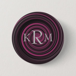 Monogramm Ihre Initialen Pflaumenwirbel Personalis Button