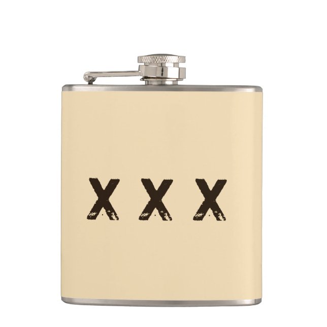 Monogramm im Moonshine-Stil Flachmann (Vorderseite)