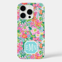 Monogramm im rosa Blumen Garten