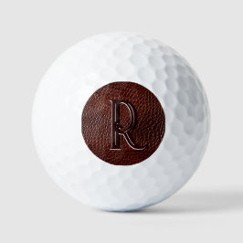 Monogramm Imitate Lederbraun Golfball