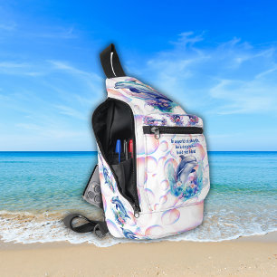 Monogramm in einer Welt der Haie, sei ein Delphin Crossbody Bag