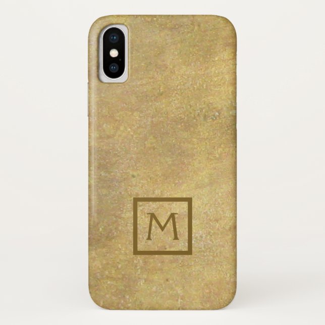 Monogramm in quadratischen Imitaten Einfache Metal Case-Mate iPhone Hülle (Rückseite)