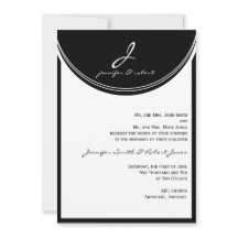 Monogramm in Schwarz-Weiß-Hochzeit Einladung