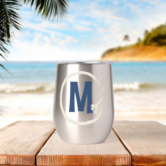 Monogramm in weißem Rahmen (Strand)
