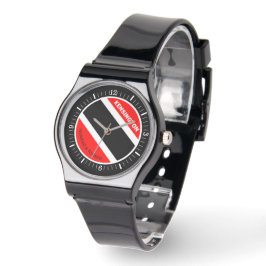 Monogramm in weißem Text, Trinidad und Tobago Armbanduhr