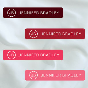 Monogramm Individuelle Name Bekleidungsmarken Rosa Etiketten