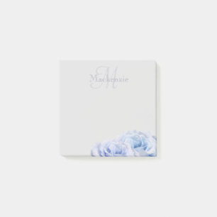 Monogramm Individuelle Name Pastel Lilac Blue Rose Post-it Klebezettel