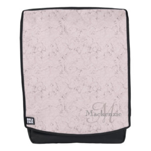 Monogramm-Individuelle Name Rosa graue Marmorgesta Rucksack