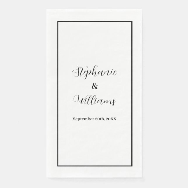Monogramm Individuelle Name Wedding Simple Minimal Serviette (Vorderseite)