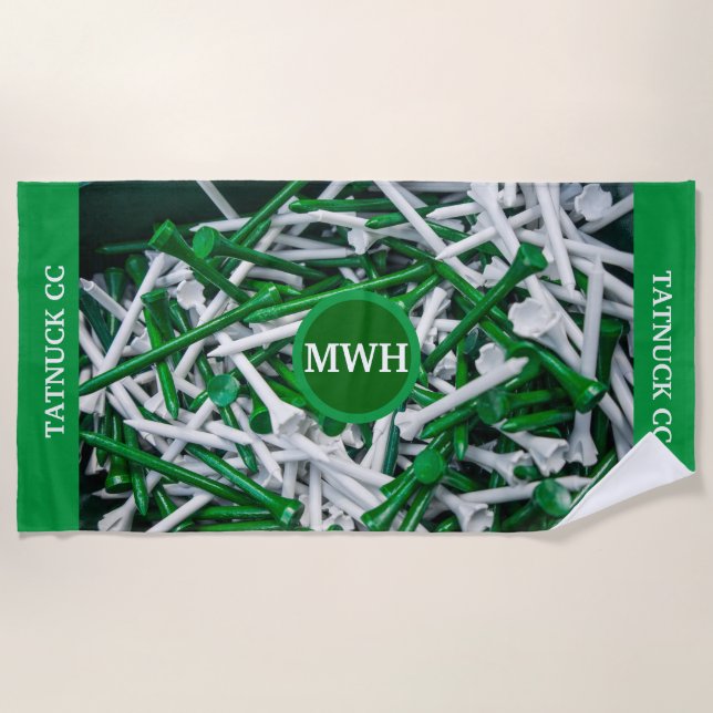 Monogramm individuelles Golf/Strandtuch Strandtuch (Vorderseite)