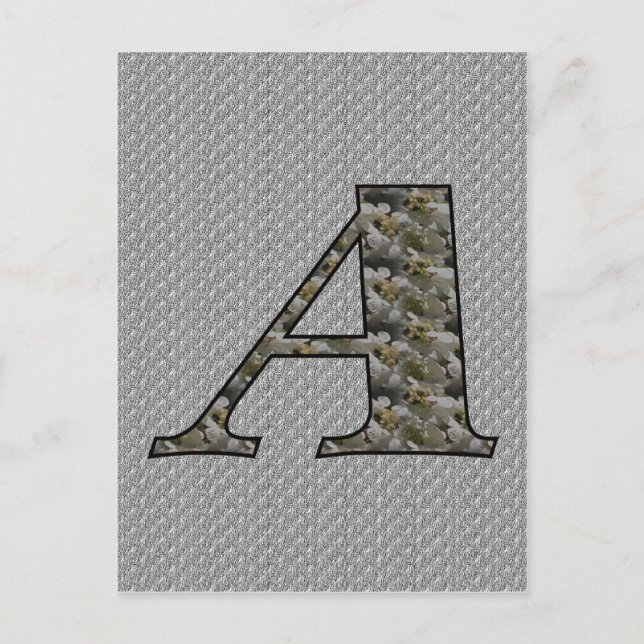 Monogramm Initial A Hydrangea Floral Postkarte (Vorderseite)