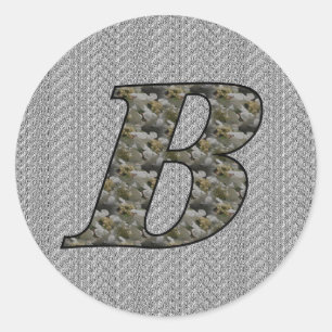 Monogramm Initial B Hydrangea Floral Sticker