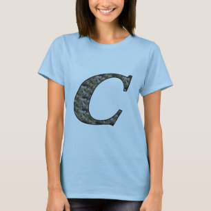 Monogramm Initial C Hydrangea Floral T Shirt