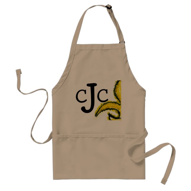 Monogramm Initial Fluer de Lis Apron Schürze (Vorne)