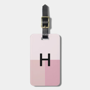 Monogramm Initial Hauch von Pastell Blassrosa Farb Gepäckanhänger