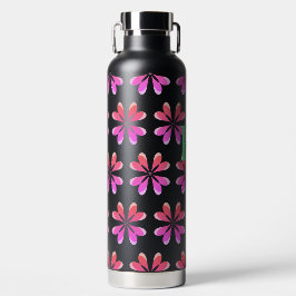 Monogramm Initial Hot Pink Orange Aquamarin Retro  Trinkflasche