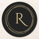 Monogramm Initial in Circles Runder Pappuntersetzer<br><div class="desc">Die Untersetzer verfügen über einen Monogramm-Initial-Innenkreislauf auf den Untersetzer mit absorbierender, schwerer Zellstoff-Pappe - Set 6. Cooler Akzent auf Ihre Wohngestaltung, Bar oder geben als Geschenk. Vergnügen Sie sich mit der Hauswärmung! Verwenden Sie den Link Weitere einstellen, um Text hinzuzufügen oder zu löschen, Schriftart, Schriftart, Kreisfarbe und HINTERGRUNDfarbe zu ändern....</div>