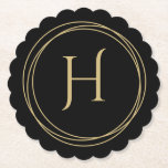 Monogramm Initial in Circles Scalloped Round Untersetzer<br><div class="desc">Die Untersetzer verfügen über einen Monogramm-Initial-Innenkreislauf auf den Untersetzer mit absorbierender, schwerer Zellstoff-Pappe - Set 6. Cooler Akzent auf Ihre Wohngestaltung, Bar oder geben als Geschenk. Vergnügen Sie sich mit der Hauswärmung! Verwenden Sie den Link Weitere einstellen, um Text hinzuzufügen oder zu löschen, Schriftart, Schriftart, Kreisfarbe und HINTERGRUNDfarbe zu ändern....</div>