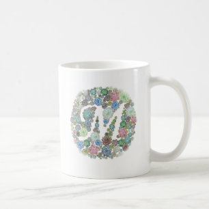 Monogramm-Initial-M-Sukkulardesign-Tasse Kaffeetasse