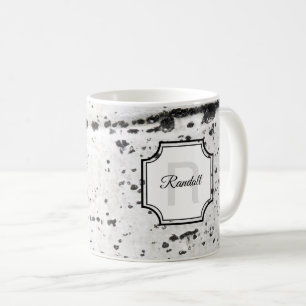 Monogramm Initial Nature Lover Aspen Bark Foto Kaffeetasse