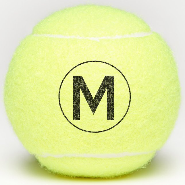 Monogramm Initial Personalisiert Tennisbälle (Simple framed circle monogram  initial personalized tennis ball)