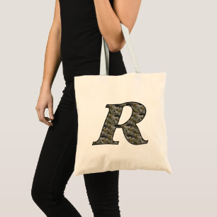 Monogramm Initial R Hydrangea Floral Tote Bag Tragetasche