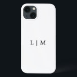 Monogramm Initial Simple Black and White Minimalis Case-Mate iPhone Hülle<br><div class="desc">Einfache iPhone-Hülle mit modernem und dennoch elegantem Design mit Ihrem zweistelligen Monogramm in klassischem Schwarz/Weiß. Dieser schicke,  einfache und schlichte Handykoffer ist ein großartiges Geschenk für einen Minimalisten zum Geburtstag.</div>