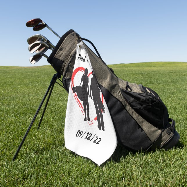 Monogramm Initial und Name Personalisiert Golfhandtuch (Gras)