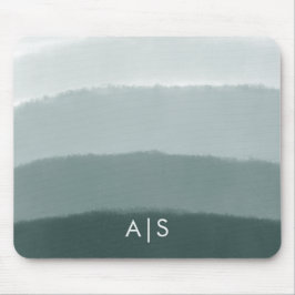 Monogramm Initial Watercolor Limed Spruce Ombre Mousepad