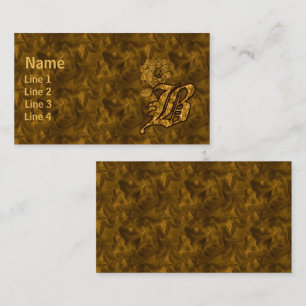 Monogramm Initiale B Elegante Gold Pfingstrose Blu Visitenkarte