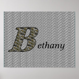 Monogramm Initiale B Hortensien Blumen Personalisi Poster