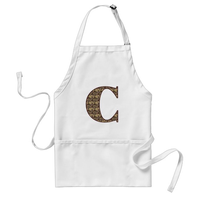Monogramm Initiale C Elegant Vintage Blumenmuster Schürze (Vorne)