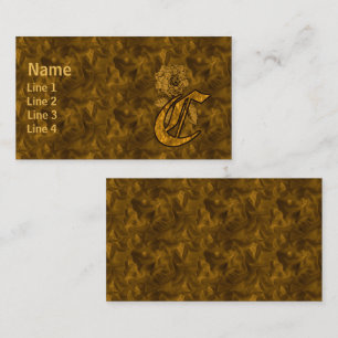 Monogramm Initiale C Elegante Gold-Pfingstrose-Blu Visitenkarte
