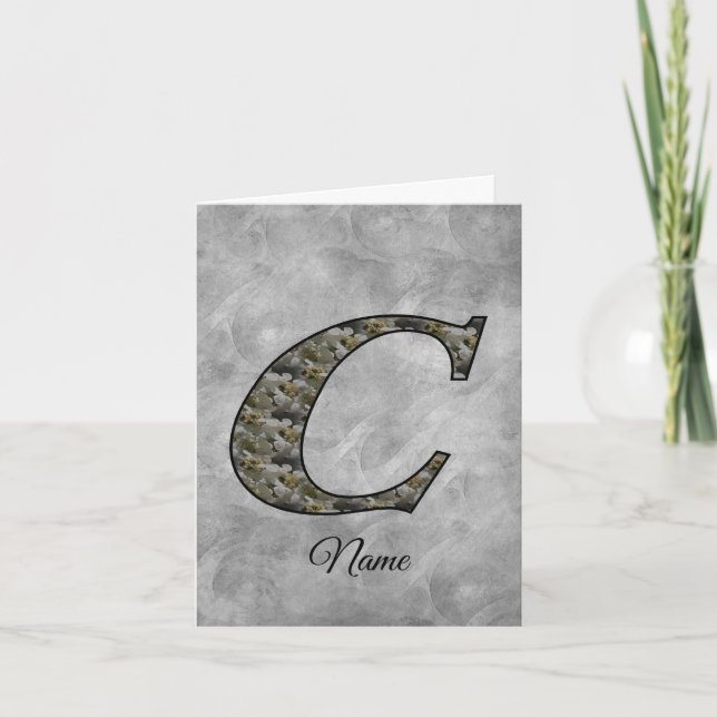 Monogramm Initiale C Hortensien Blumen Personalisi (Vorderseite)