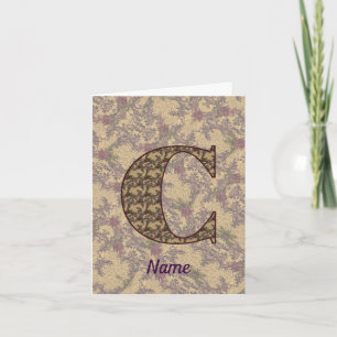 Monogramm Initiale C Vintage-Blumenmuster personal