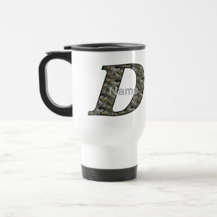 Monogramm Initiale D Hortensien Blumen Personalisi Reisebecher