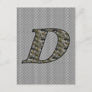 Monogramm Initiale D Hortensienblüten Postkarte