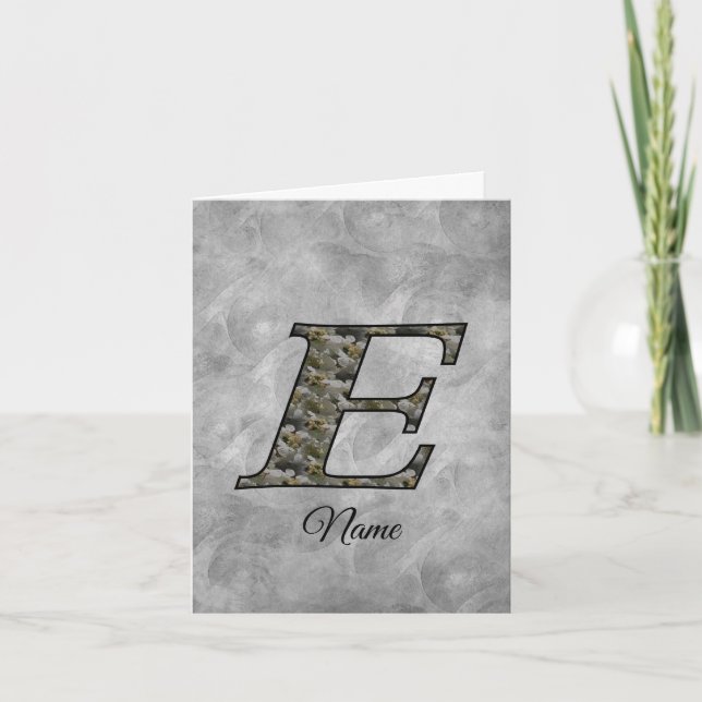 Monogramm Initiale E Hortensien Blumen Personalisi (Vorderseite)